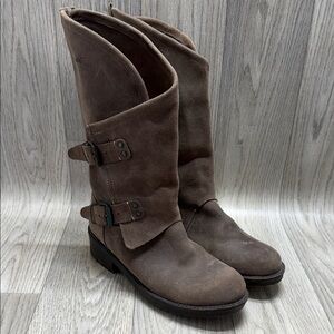 Coolway Just Be Yourself Alida Brown Suede Moto Boots